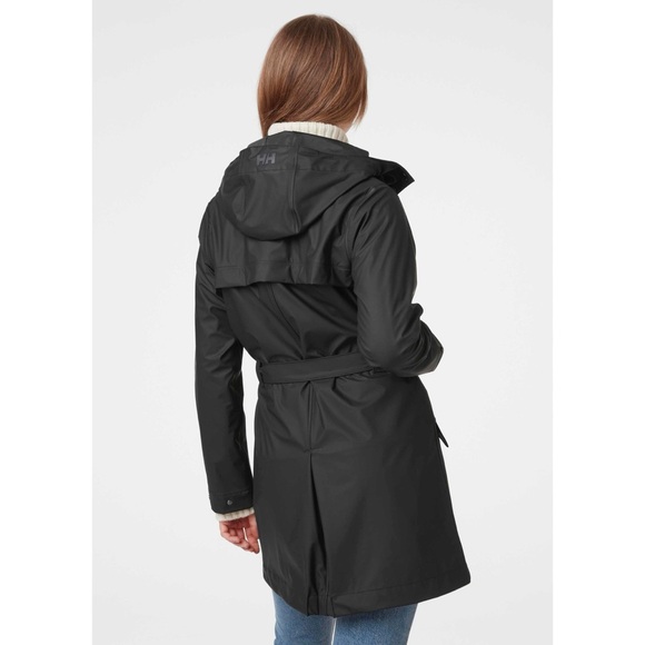 Women's Helly Hansen Women’s Kirkwall ll Dark Grey Green Hooded Raincoat Size L - Picture 2 of 12